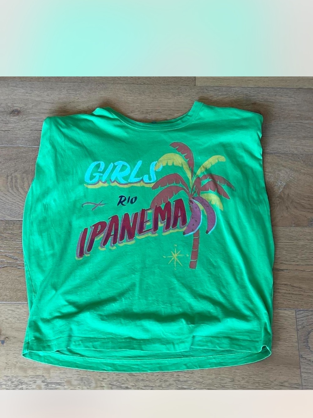 FARM Rio Green "Girls Ipanema" Graphic Muscle Tee